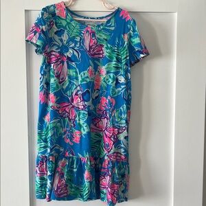 Lilly Pulitzer Floral Butterfly Print Dress Sz 8 - 10